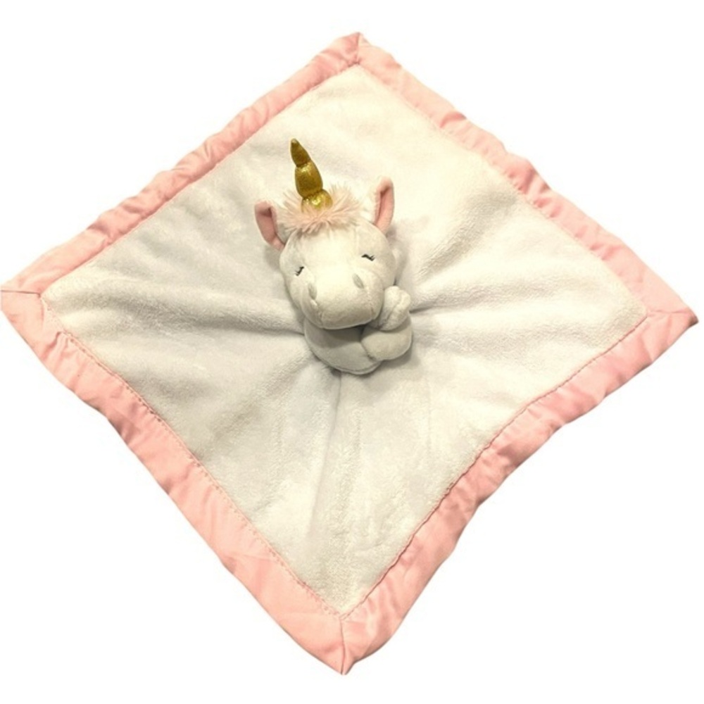 Carters Unicorn Lovey Pink Security Blanket Plush 14”X14” 2016 Lovie Baby Girl